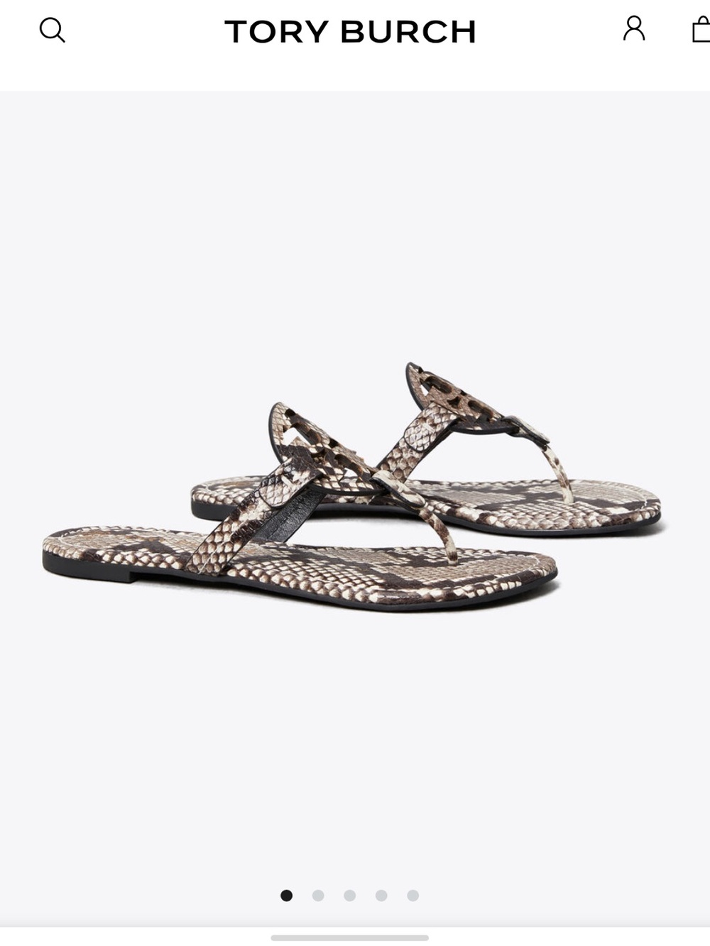 Tory Burch Snake-Print Miller Thong Sandals - Picture 11 of 11